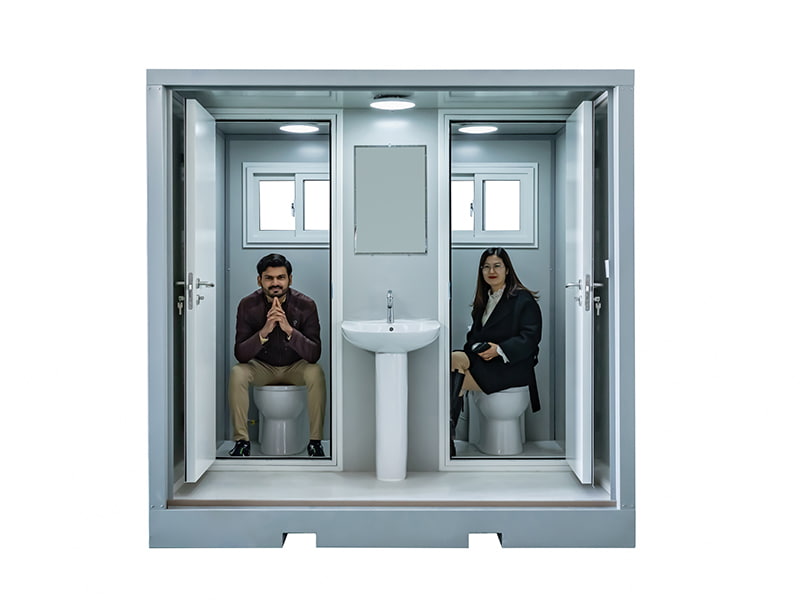 Dalawang-Taong Outdoor Portable Toilet